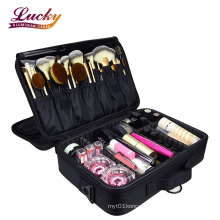 Portable 3 Layers Travel Makeup Bag with Makeup Organizers and Storage for Hair Curler Hair Straightener Makeup Brush Set